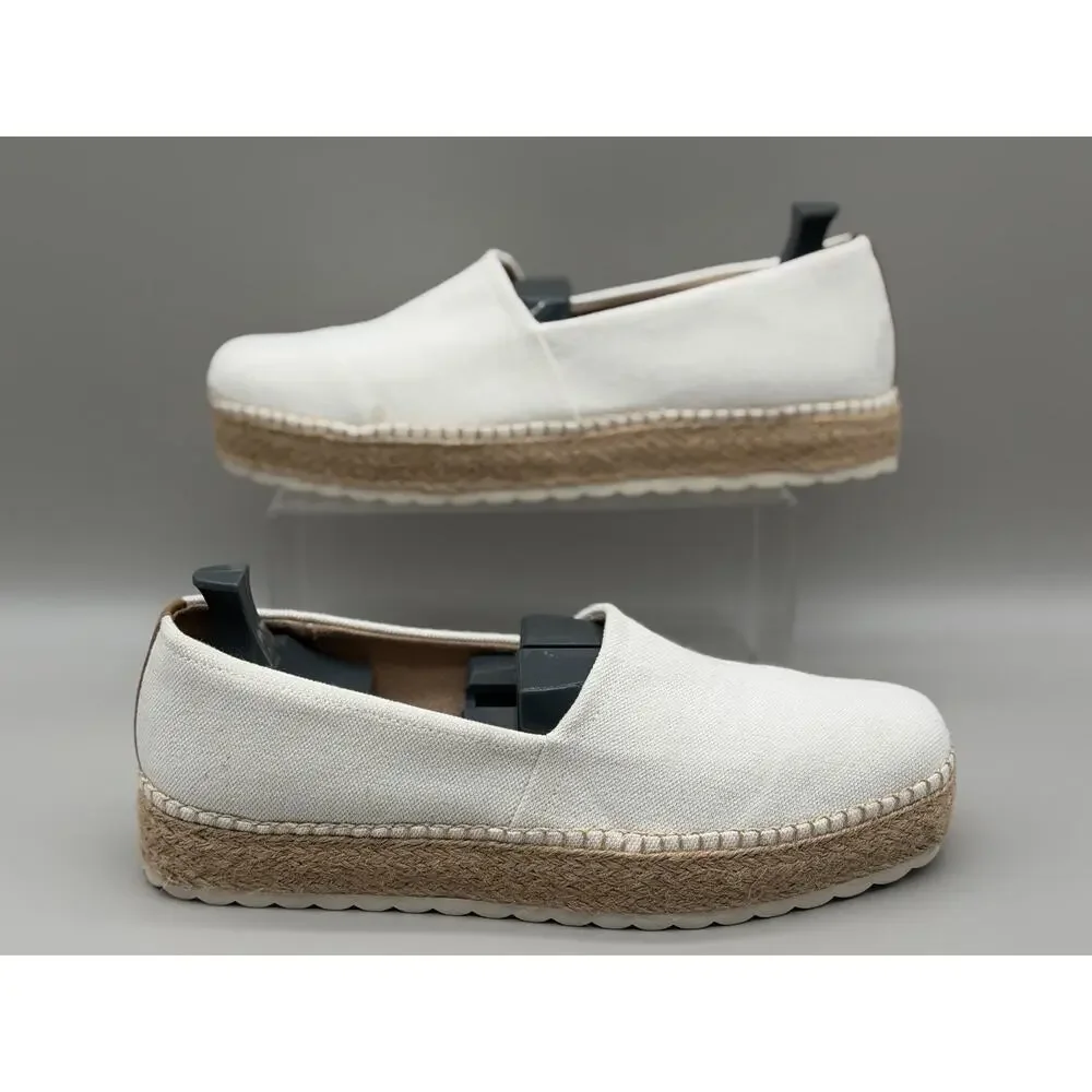 Dr. Scholl's Shoes Women's Sunray Espadrille Loafer White Canvas, Size 11 M